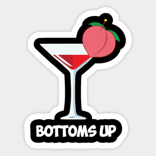 Bottums up! Peaches Drinking Pun Sticker